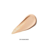 A swatch of Laneige's NEO Cushion Matte foundation in 21W Warm Beige showcases its smooth, even texture and buildable coverage, promising a flawless and long-lasting complexion.