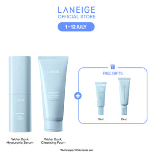 (Best Pairing Set) Water Bank Blue Hyaluronic Hydration Set - Serum, Cleanser