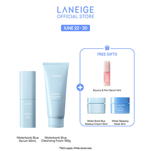 (Best Pairing Set) Water Bank Blue Hyaluronic Hydration Set - Serum, Cleanser