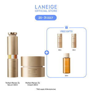 (Best Pairing Set) Perfect Renew 3X Anti-Aging Care Set - Serum, Cream for youthful skin