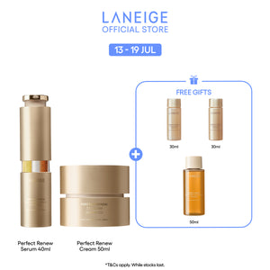 (Best Pairing Set) Perfect Renew 3X Anti-Aging Care Set - Serum, Cream for youthful skin