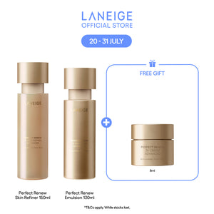 (Best Pairing Set) Perfect Renew 3X Anti-Aging Routine Set - Emulsion, Toner, Essence, Lightweight Mosituriser