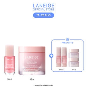 (Best Pairing Set) Bouncy & Firm Synergy Set - Sleeping Mask, Serum for Plump and Firm Skin
