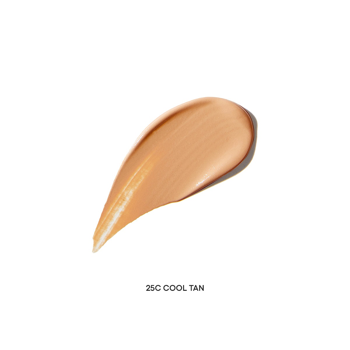 A swatch of Laneige's Neo Cushion Matte foundation in 25C Cool Tan shows its smooth, light-to-medium coverage and natural, satin finish.