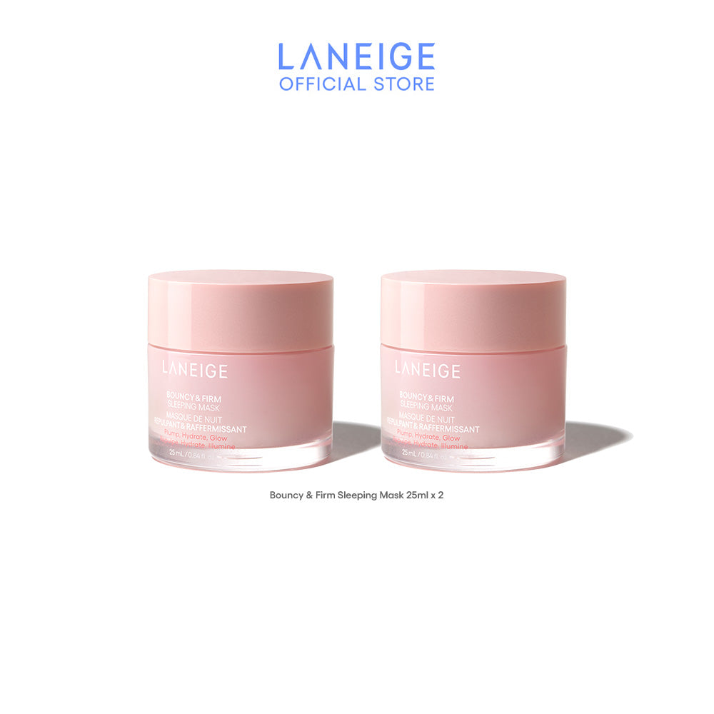 LANEIGE Bouncy & Firm Sleeping Mask 25ml Duo Set - Overnight Sleeping Mask, Firming Mask Suitable for all Skin Types