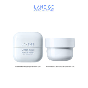 LANEIGE Water Bank Blue Hyaluronic Gel Cream + Refill Set - Barrier Fortifying Cream For a Strong Barrier and Healthy Glow (Clinically Proven Hydration For All Skin Types)