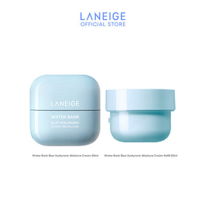 LANEIGE Water Bank Blue Hyaluronic Moisture Cream + Refill Set - Barrier Fortifying Cream For a Strong Barrier and Healthy Glow (Clinically Proven Hydration For All Skin Types)