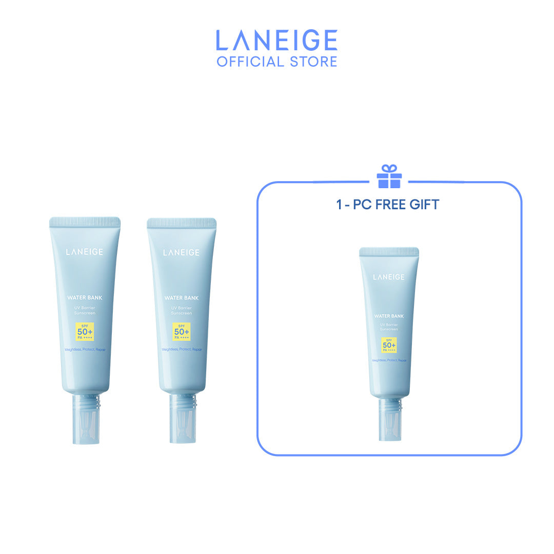 (Buy 2 Gift 1) LANEIGE Water Bank UV Barrier Sunscreen SPF 50+ PA++++ 50ml x 3
