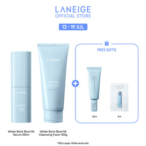 (Best Pairing Set) Water Bank Blue Hyaluronic Hydration Set - Serum, Cleanser