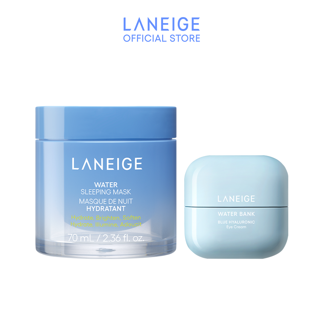 (Best Pairing Set) Water Bank Overnight Hydration Care Set - Sleeping Mask, Eye Care