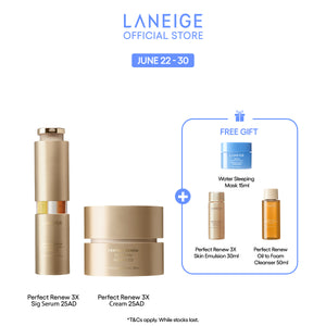 (Best Pairing Set) Perfect Renew 3X Anti-Aging Care Set - Serum, Cream for youthful skin