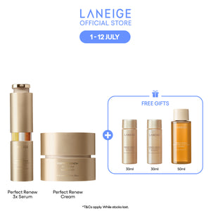 (Best Pairing Set) Perfect Renew 3X Anti-Aging Care Set - Serum, Cream for youthful skin