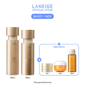 (Best Pairing Set) Perfect Renew 3X Anti-Aging Routine Set - Emulsion, Toner, Essence, Lightweight Mosituriser
