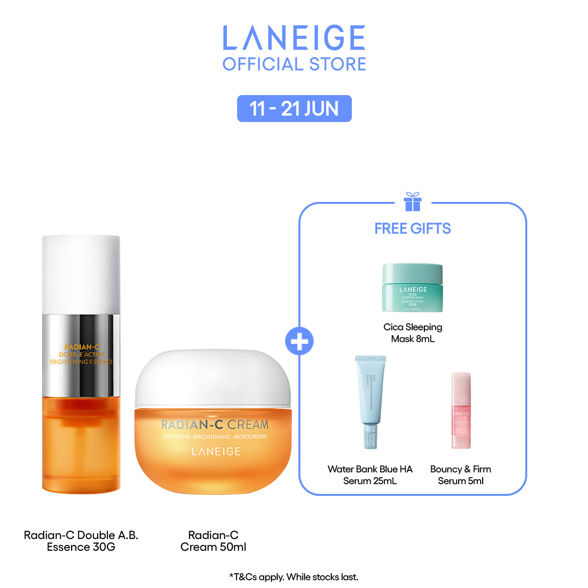 (Best Pairing Sets) Radian-C Double Active Brightening Essence +  Radian-C Cream