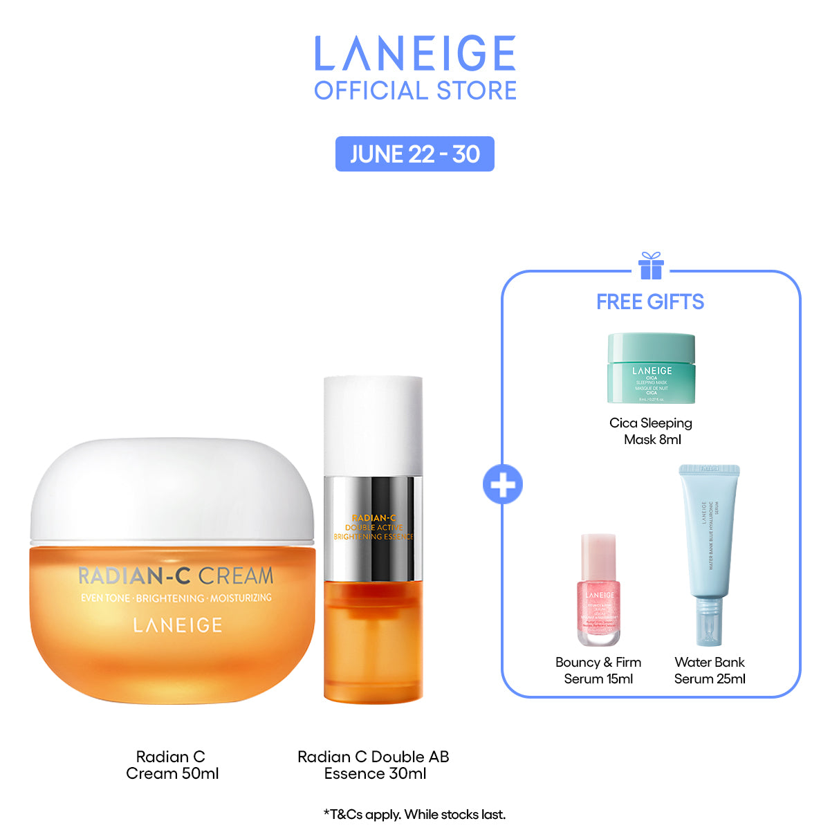 (Best Pairing Set) Radian-C Brightening Set - Essence, Cream, Moisturiser for brighten skin tone, fade dark spots