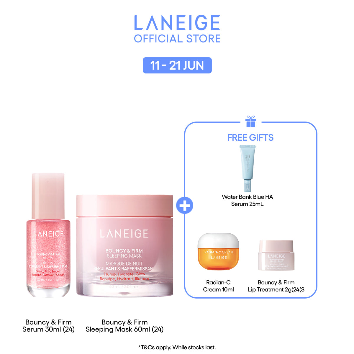 (Best Pairing Sets) Bouncy & Firm Serum + Bouncy & Firm  Sleeping Mask
