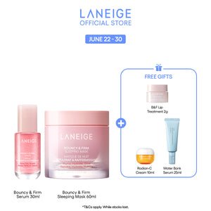 (Best Pairing Set) Bouncy & Firm Synergy Set - Sleeping Mask, Serum for Plump and Firm Skin