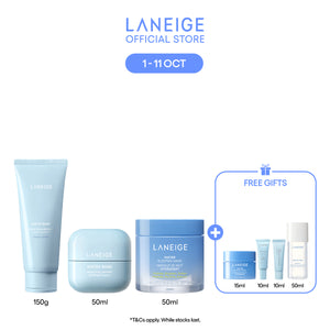 Water Bank Full Night Routine for Normal to Combi Skin - Cleanse, Hydrate & Barrier Repair Overnight