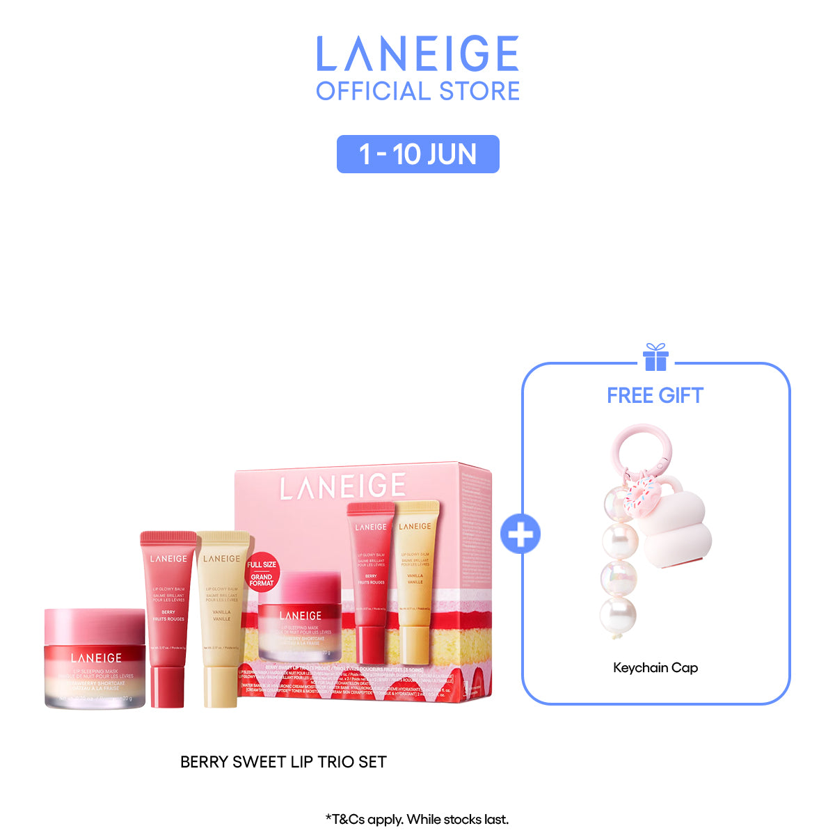 Berry Sweet Lip Trio - Lip Sleeping Mask, Lip Glowy Balm