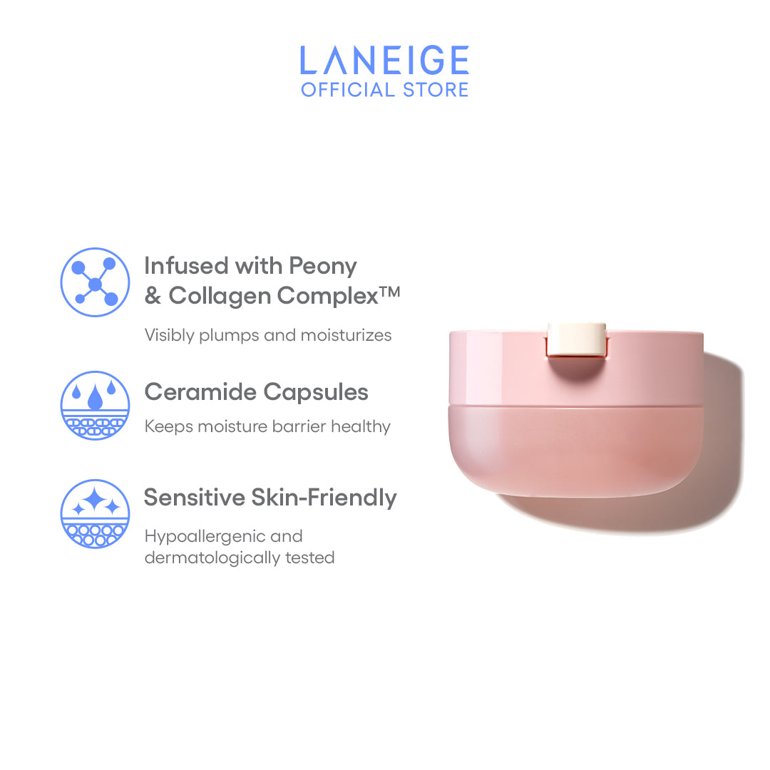 Laneige Bouncy & Firm Lip Treatment 12g for hydrating, moisturizing, and plumping lips.