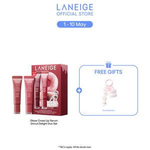 Glaze Craze Lip Serum Donut Delight Duo Set - Cinnamon Sugar, Peach Glaze, Donut Keychain