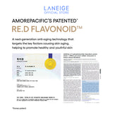 Illustration of fluid splash of Laneige Perfect Renew 3X Skin Emulsion, emphasizing hydration and smooth texture.
