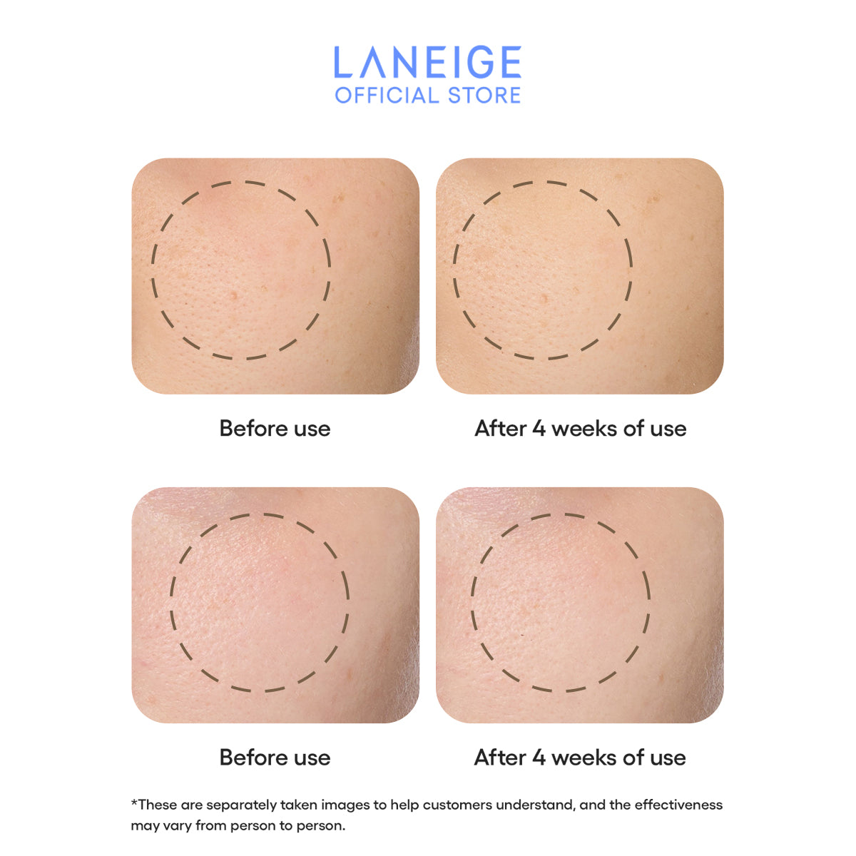 Clean product shot of Laneige Perfect Renew 3X Skin Emulsion bottle with subtle shadow for depth.
