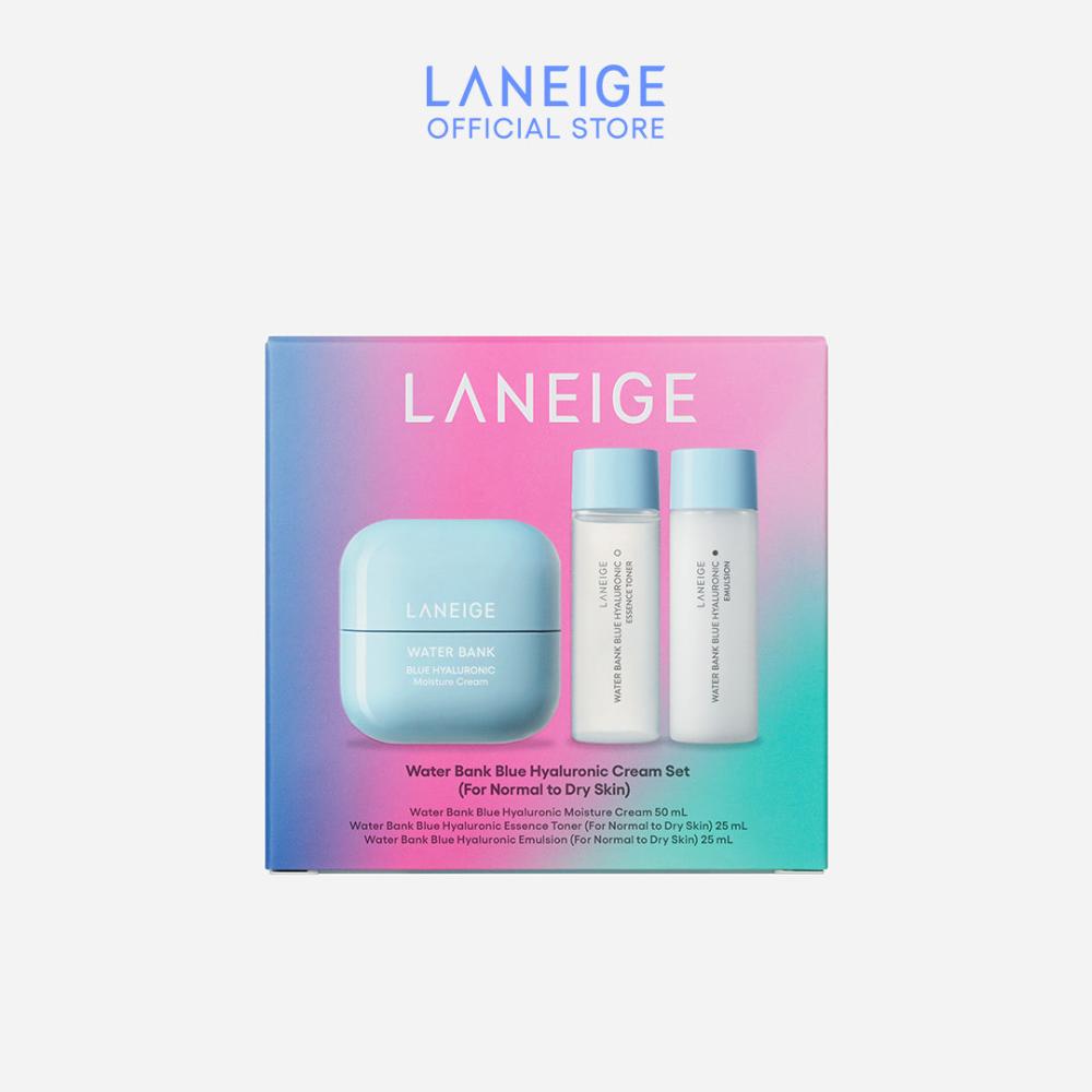 Laneige Water Bank Blue Hyaluronic Moisture Cream Set Holiday Edition for ultimate hydration.