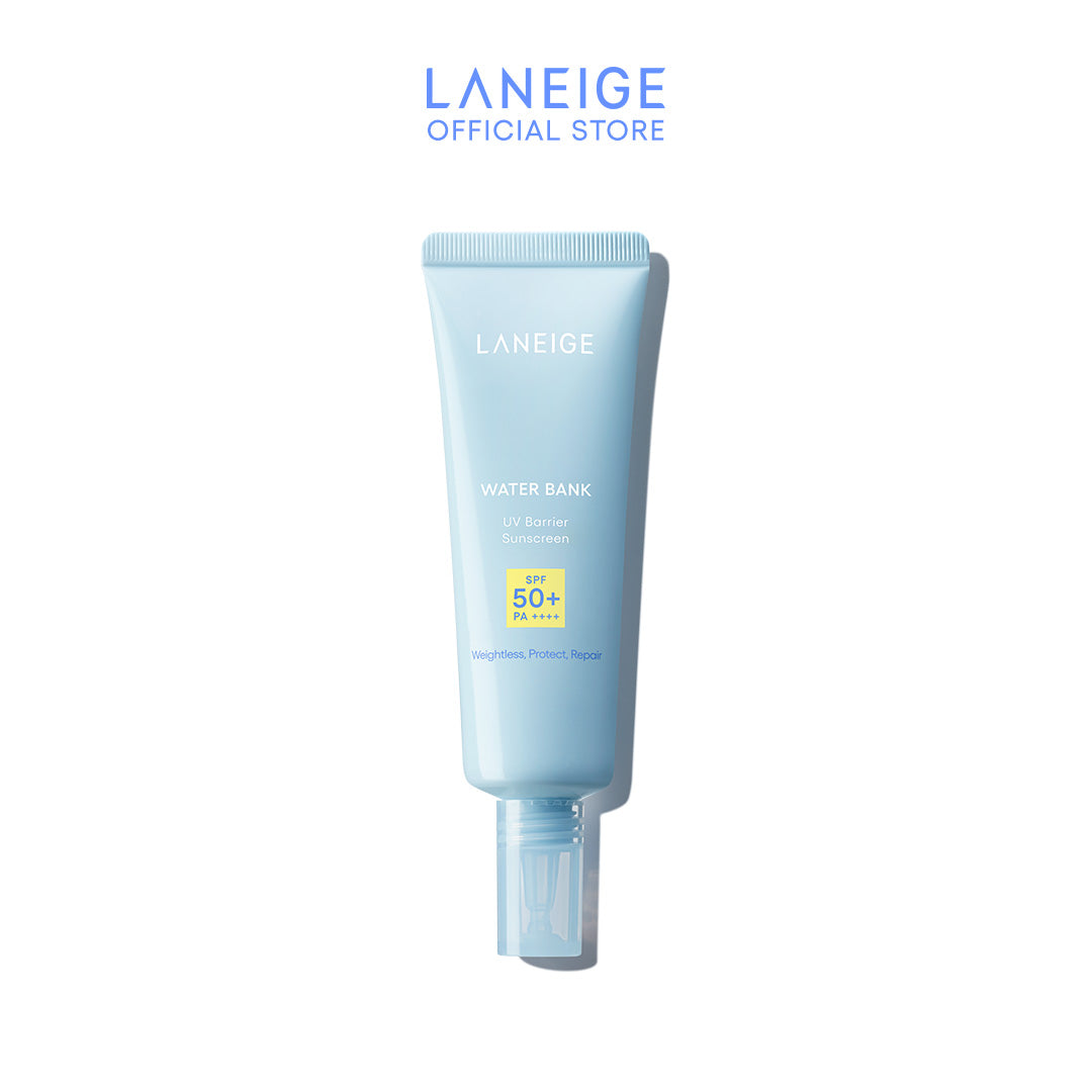 (NEW LAUNCH) LANEIGE Water Bank UV Barrier Sunscreen SPF 50 PA++++ 50ml - Lightweight, Soothing, & Protects Moisture Barrier