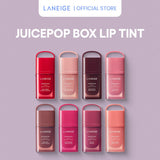 (NEW LAUNCH ) LANEIGE Juicepop Box Lip Tint 4.5g (Select from 8 Shades) - 12hr Color Stay Water-Oil Tint with Peptides Polypeptide, Ceramides
