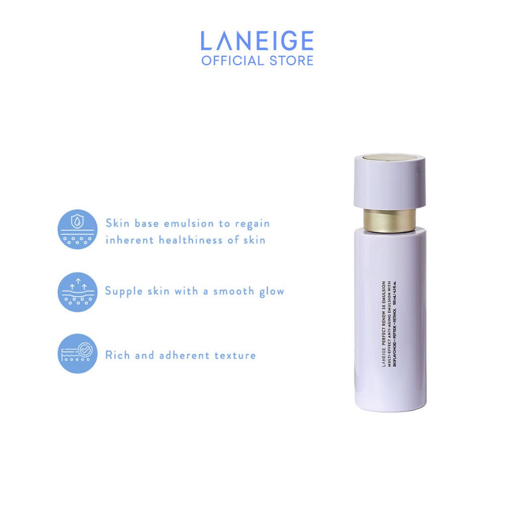 LANEIGE Perfect Renew 3X Emulsion 130ml - Skin Base Anti-Aging Emulsion with Oil-Moisture Balance Technology